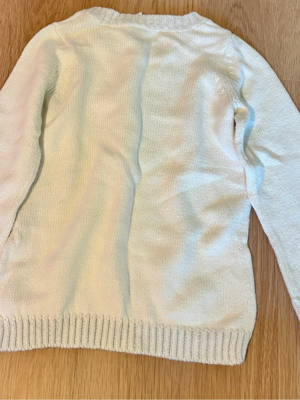 Gymboree white Crewneck Sweater with Silver Glitter 